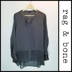 Rag & Bone Satin Tunic in gunmetal grey